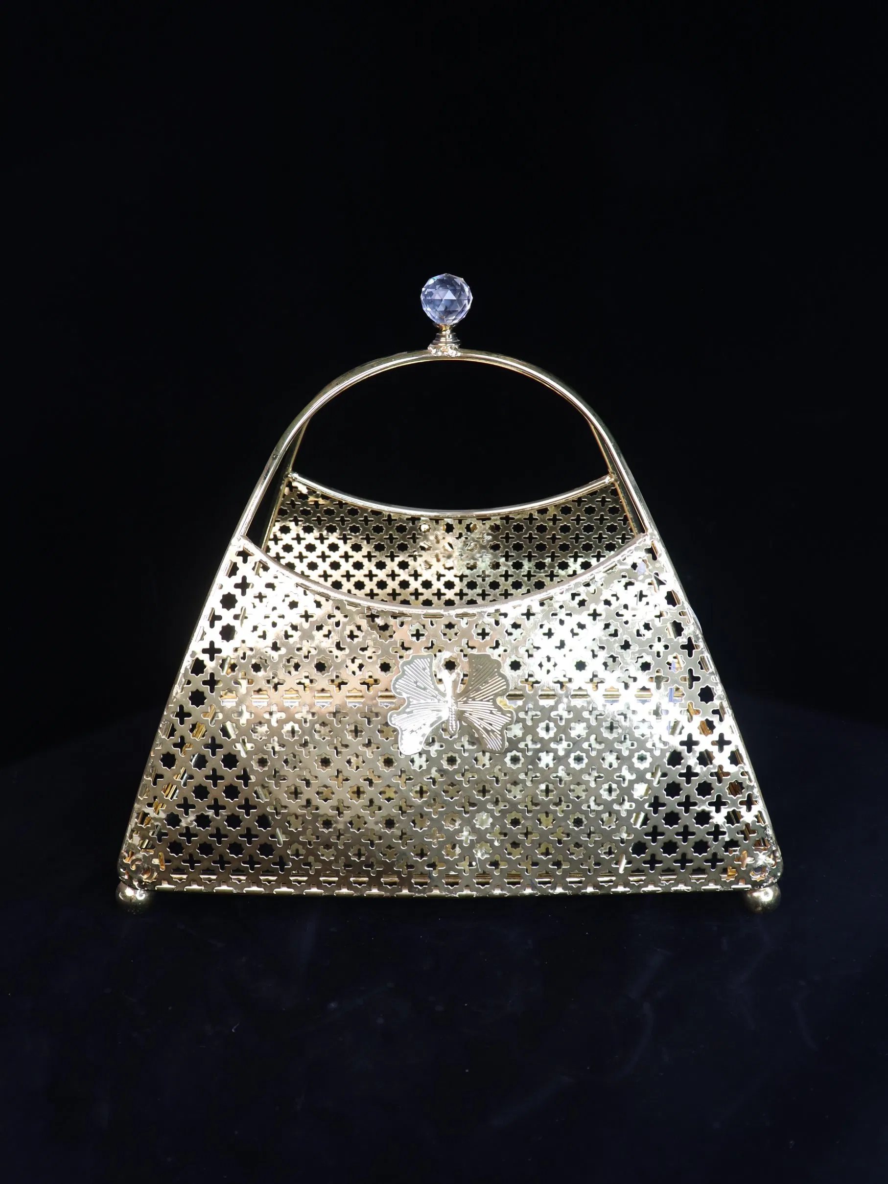 High End Modern Dining Table Decoration with Gold-Plated Iron Fruit Baskets