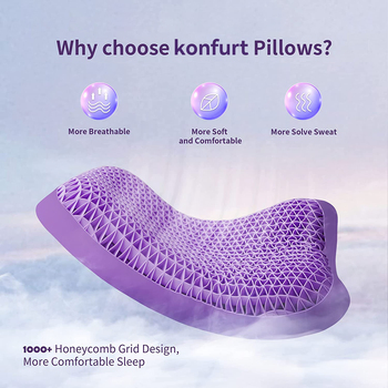 3D Gel Grid Honeycomb Pain Relief TPE Pillow with Pillowcase