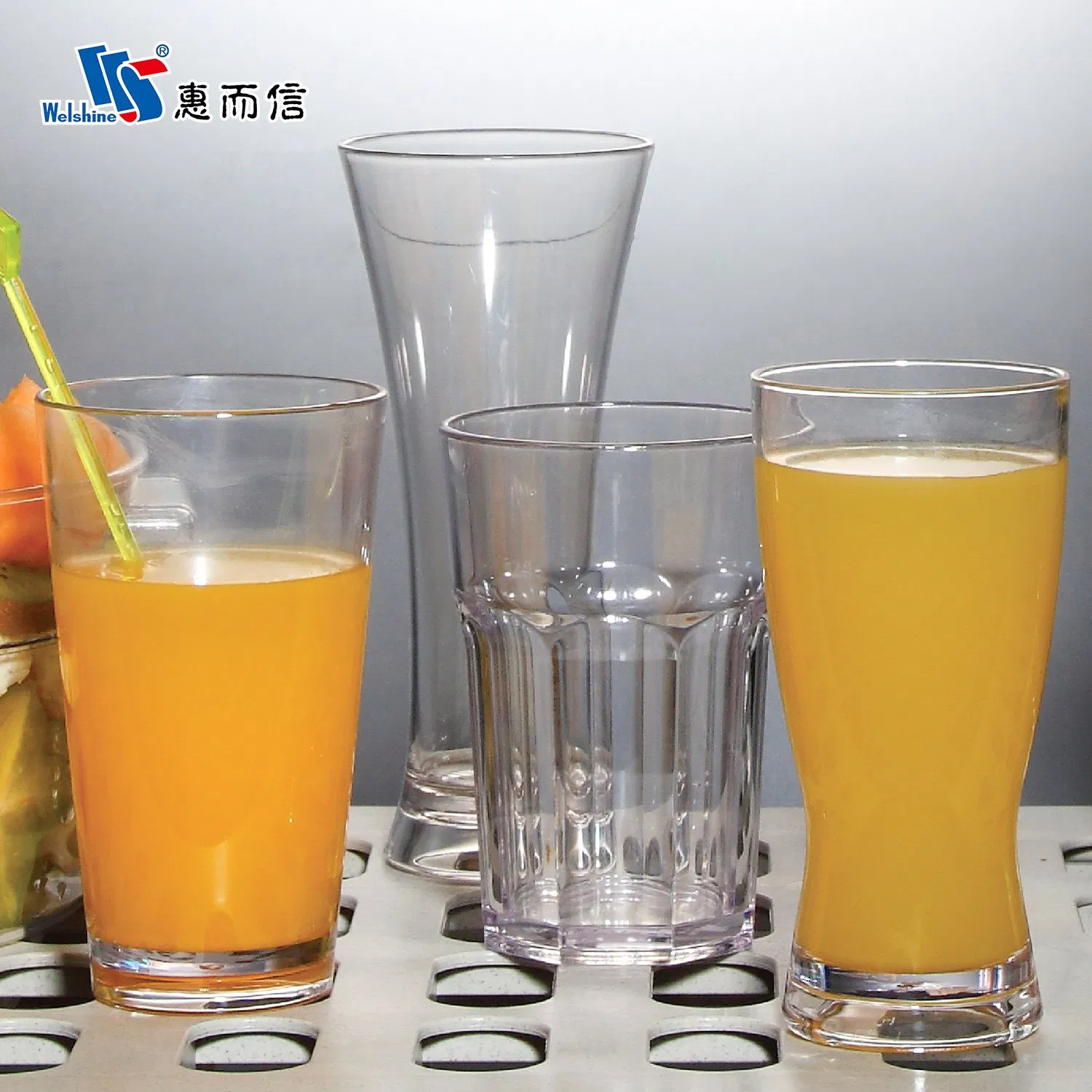 Plastic Frosted Clear Unbreakable Beer Juice Drinks Tumbler Water Tea Cup
