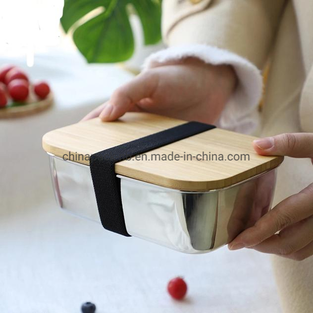 Leakproof 304 Stainless Steel Bento Kids Tiffin Lunch Box with Bamboo Lid