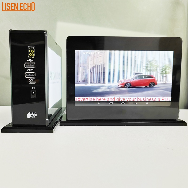 Innovative Battery Powered Interactive Ad Equipment Advertising Player Android Table Stand Kiosk Digital Signage