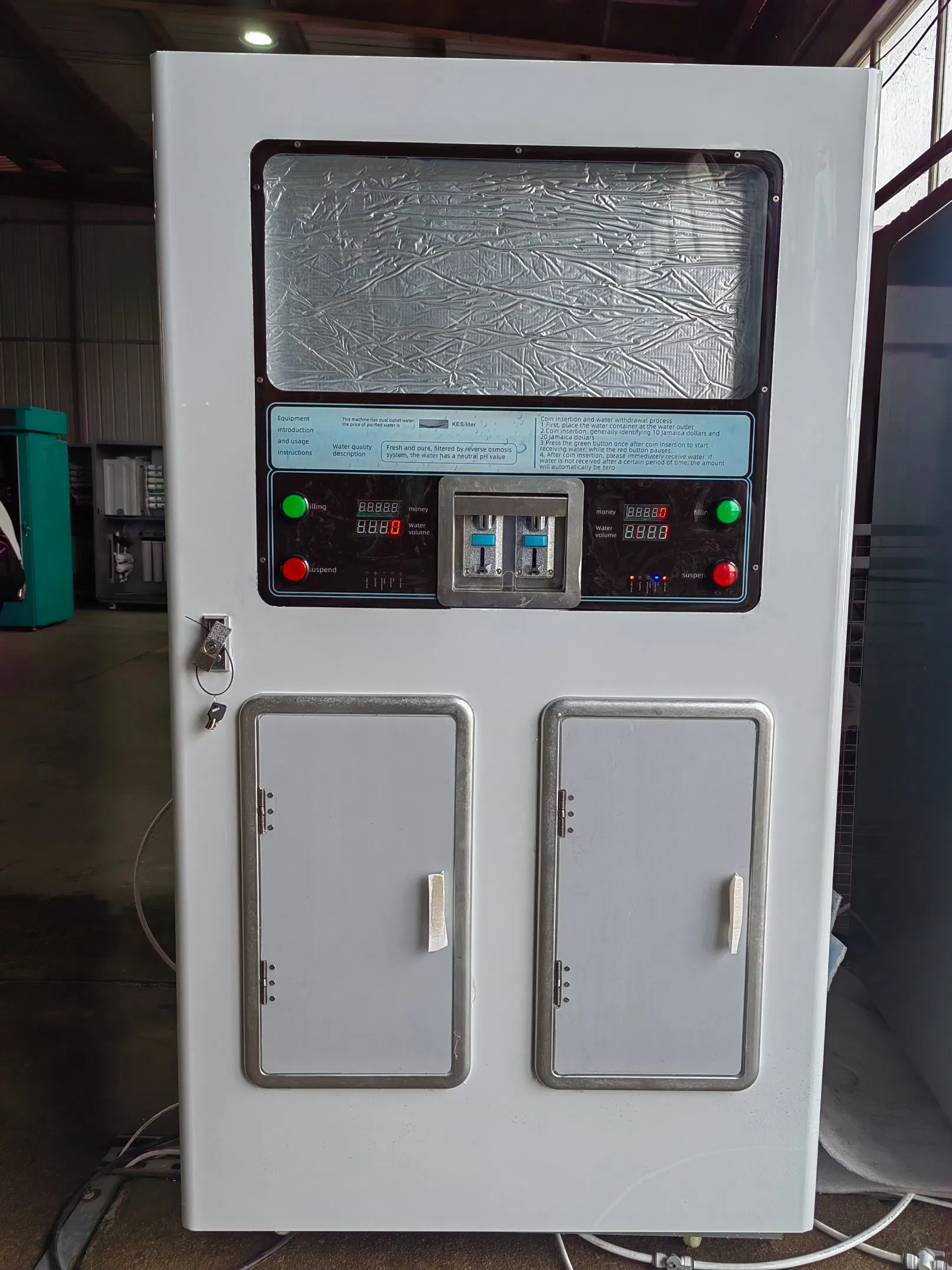 RO Pure Water Vending Machine Coin Qr Code Payment System Outdoor Water ATM Station