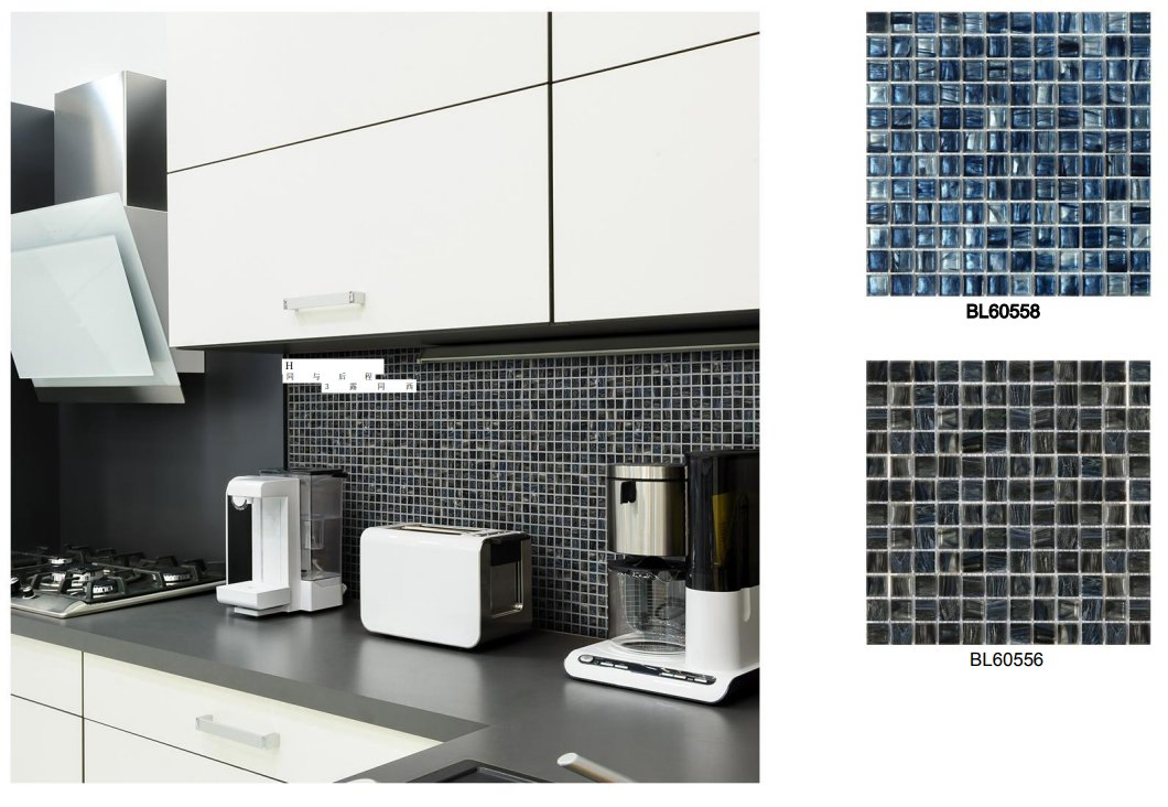 Стеклянная мозаика для ванной, микс цветов, 23x48 мм