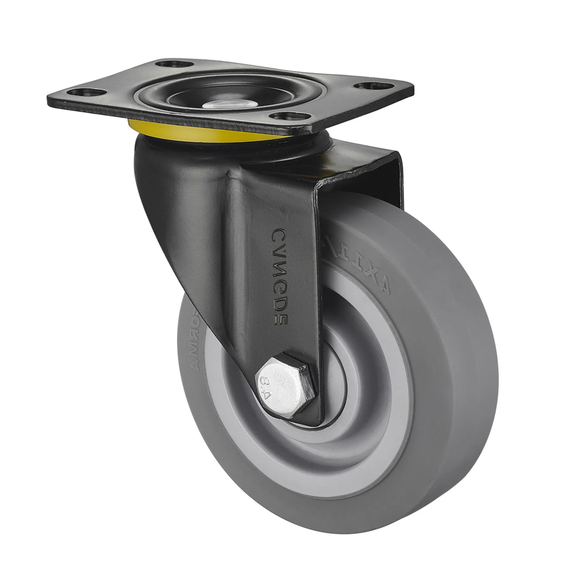 Full Range of Quiet Medium Duty Casters with Resilient Grey TPR Wheels (2.5", 3", 4", 5")