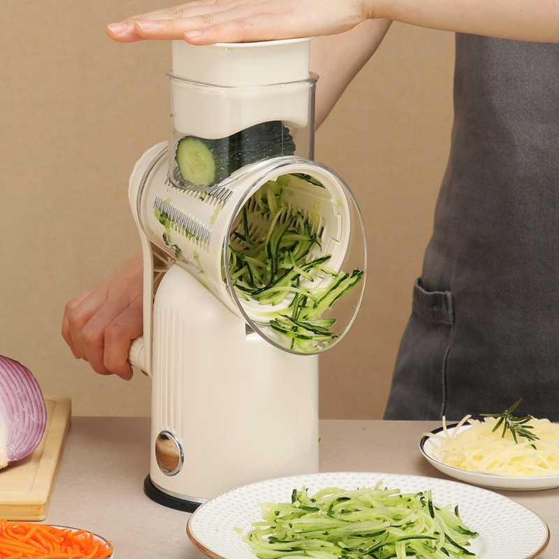 5 in 1 Hand Crank Food Chopper Rotary Grater with Interchangeable Blades