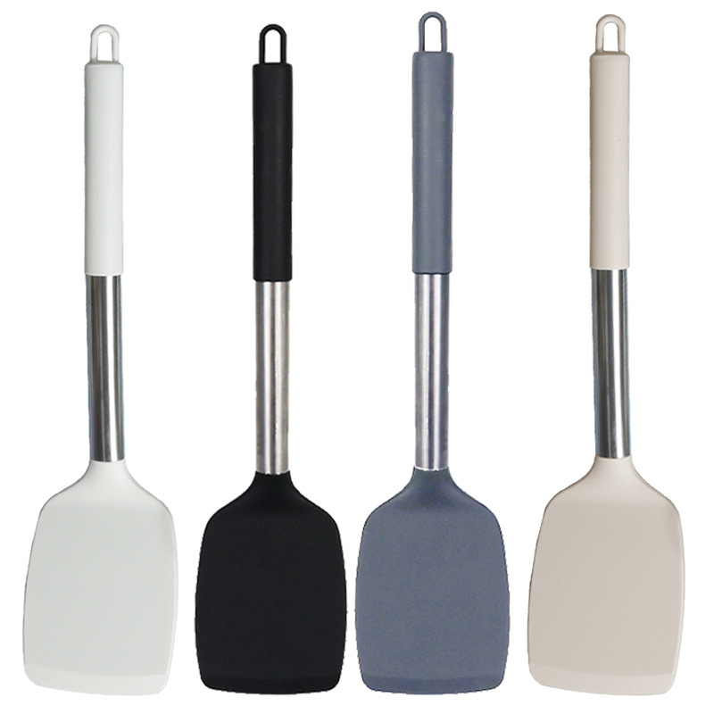 Набор кухонных лопаток из силикона со стальной ручкой, 15 шт