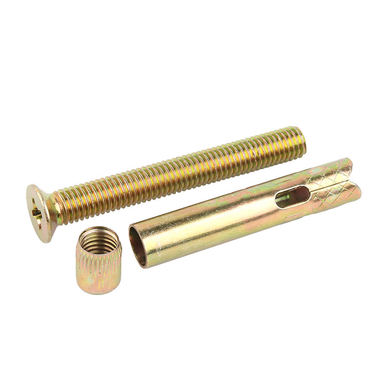 Yellow Zinc Plating Round Countersunk Head Cross Internal Expansion Screw Bolt
