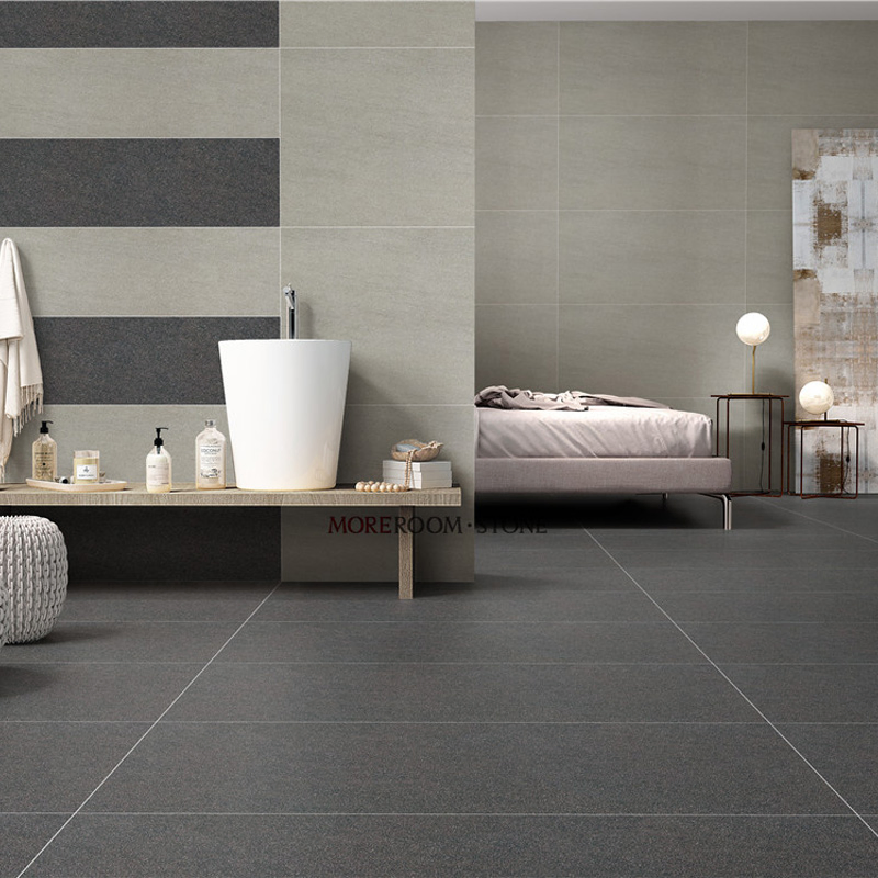 Керамогранитная плитка темно-серая противоскользящая Rustic