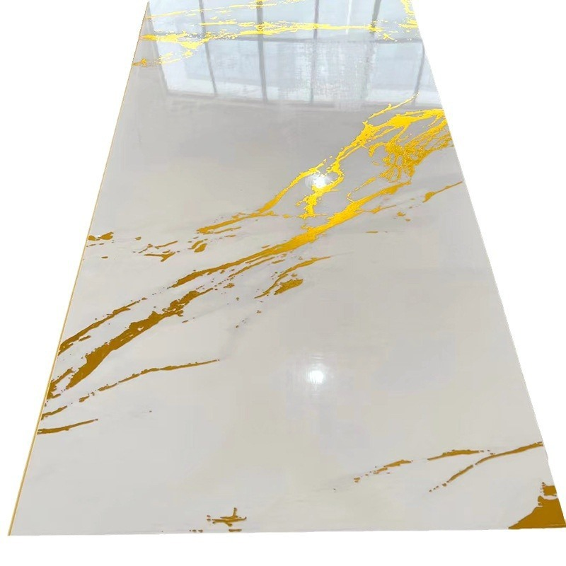 Eco-Friendly Plastic Marble Wall Paneling Sheet High Glossy UV Coating Decorative PVC Wall Panels