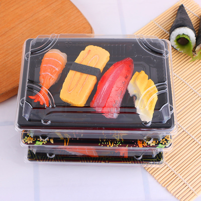 Disposable Plastic Sushi Box with Lid Japanese Packaging Sushi Box