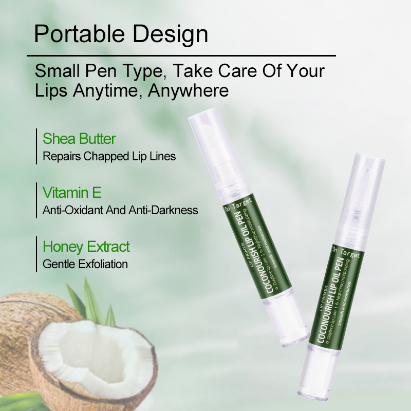 Coconut Oil Lip Gel Pen Moisturizing, Hydrating, and Cracked Lip Prevention Formula