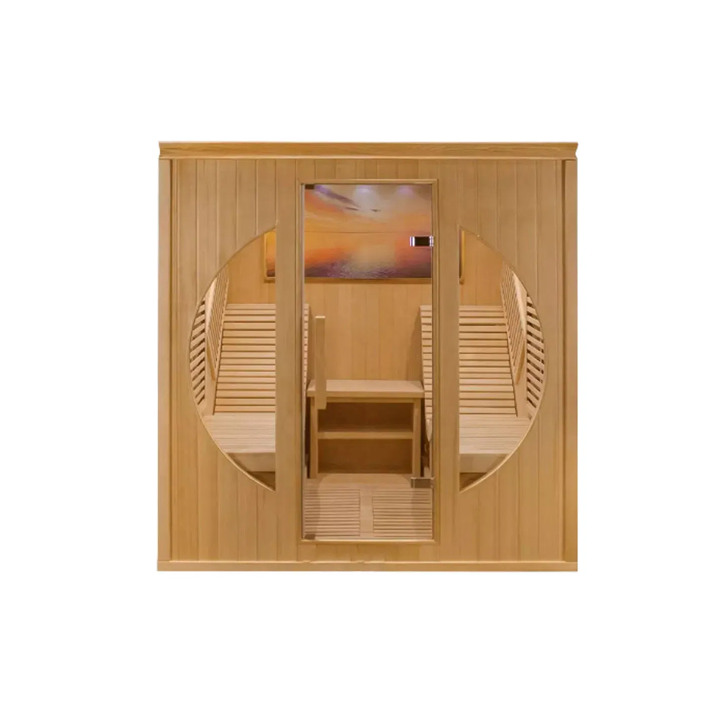 2023 Environmental Protection Anticorrosion 4 Person Wood Sauna for Commercial
