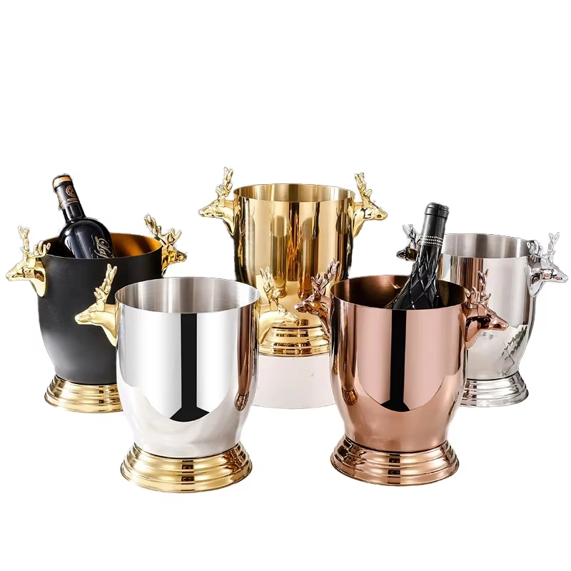 Thickened Double Ears Stainless Steel Ice Bucket Bar Beer Ice Wine Bucket