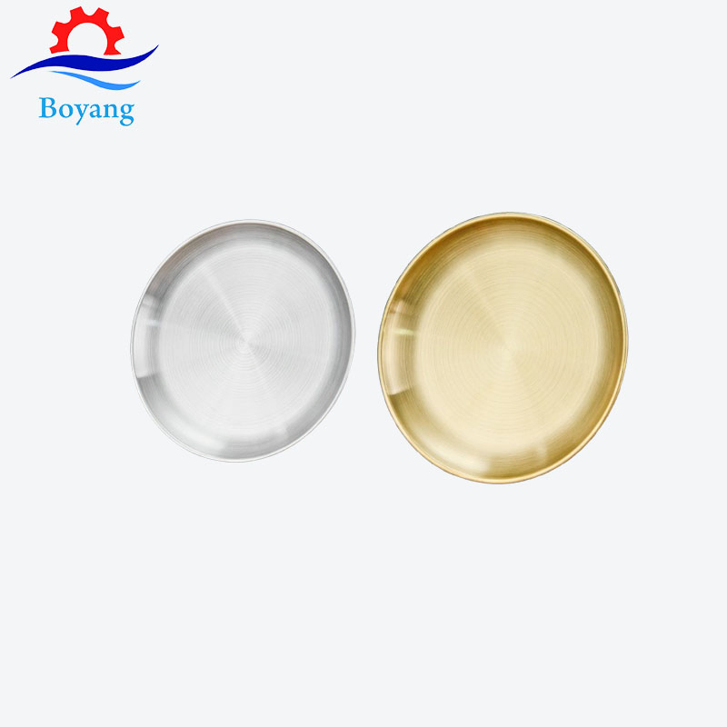 Stainless Steel Disc Round Roast Plate Gold Spare Tray Stainless Steel Tableware