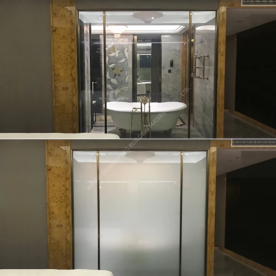 Pdlc Smart Glass for Patio Door in Villa House Building Hospital Project