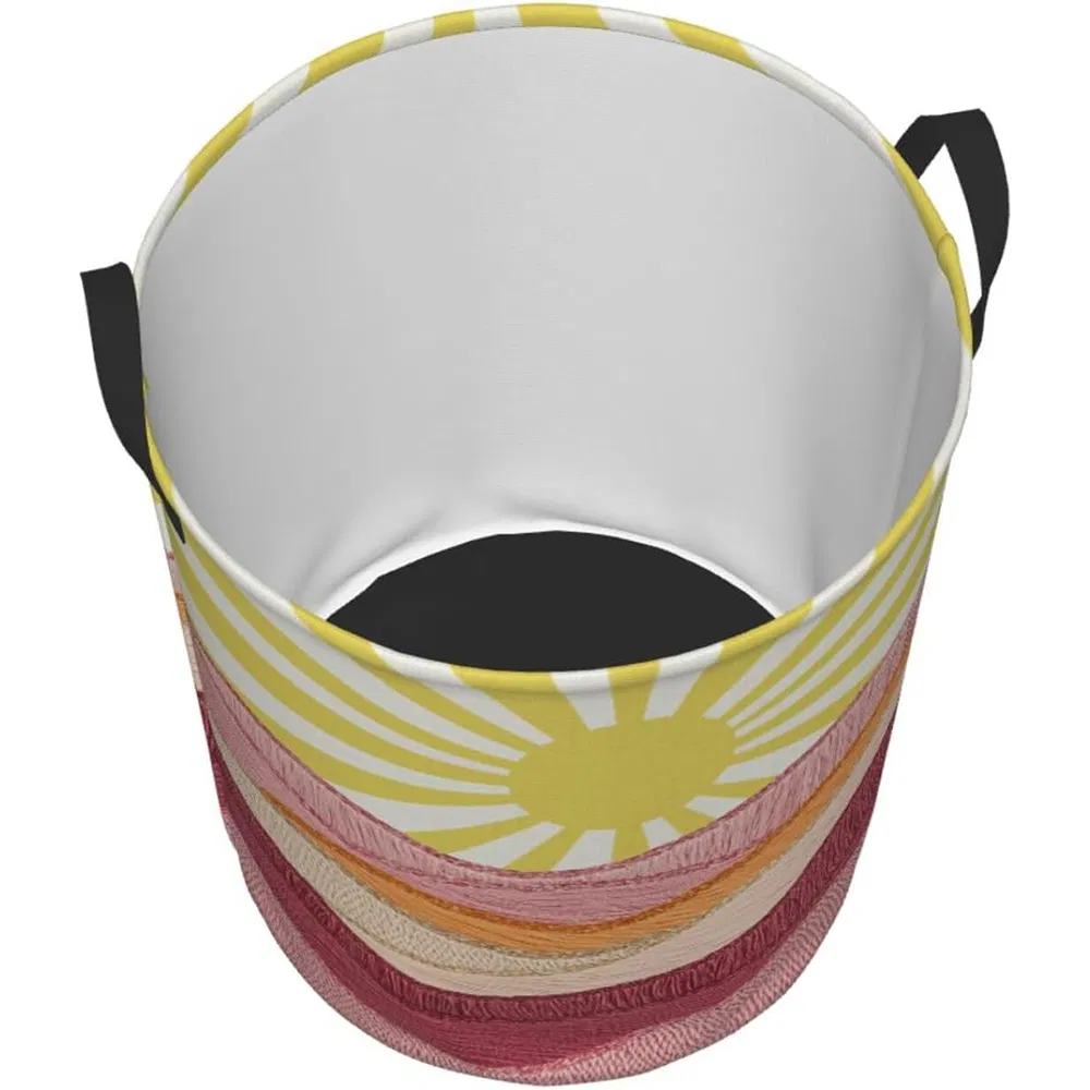 Waterproof Boho Laundry Basket with Drawstring Cover and Reinforced Handles