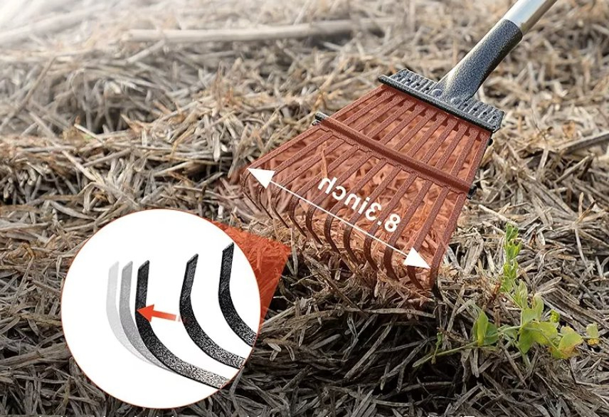 Aluminum Handle Leaf Agricultural Tool Grass Lawn Farm Rake