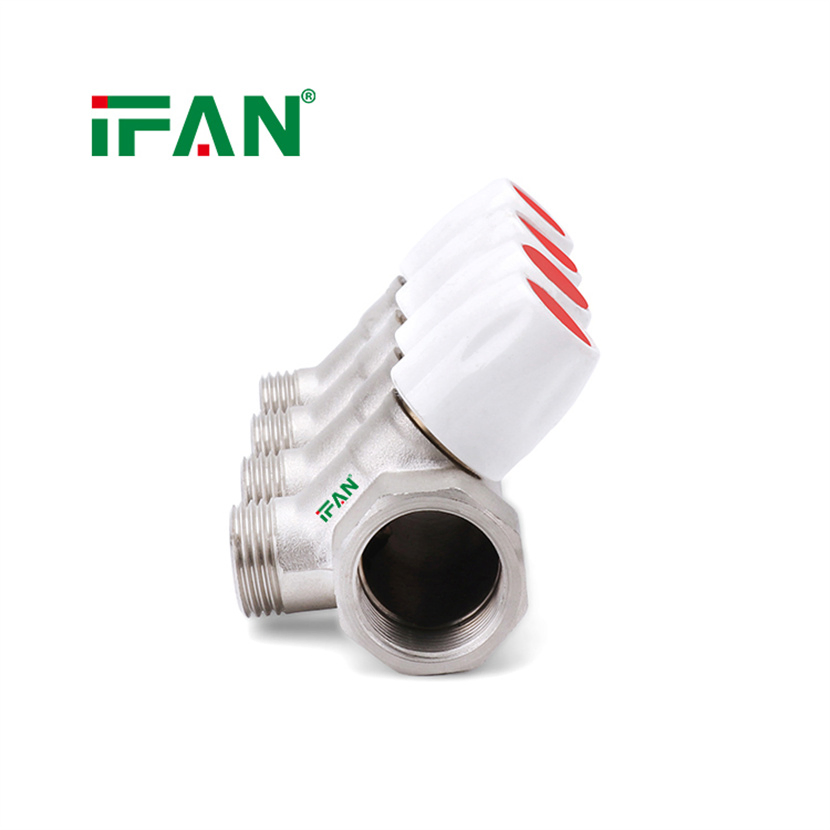 Ifan Durable Under Floor Heating Manifold 2-4 Way Brass Manifold Pex Pipe Manifold