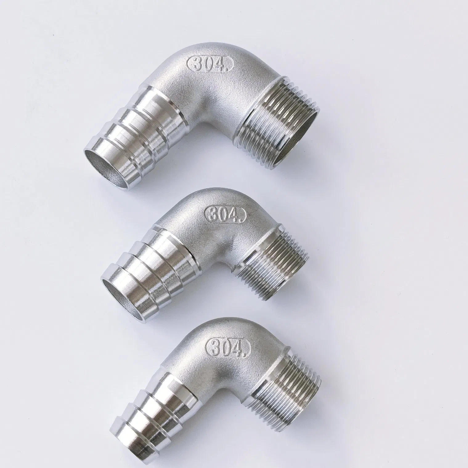 90-Degree Curved Scalp Connection with External Thread Connection for Pipes or Hoses