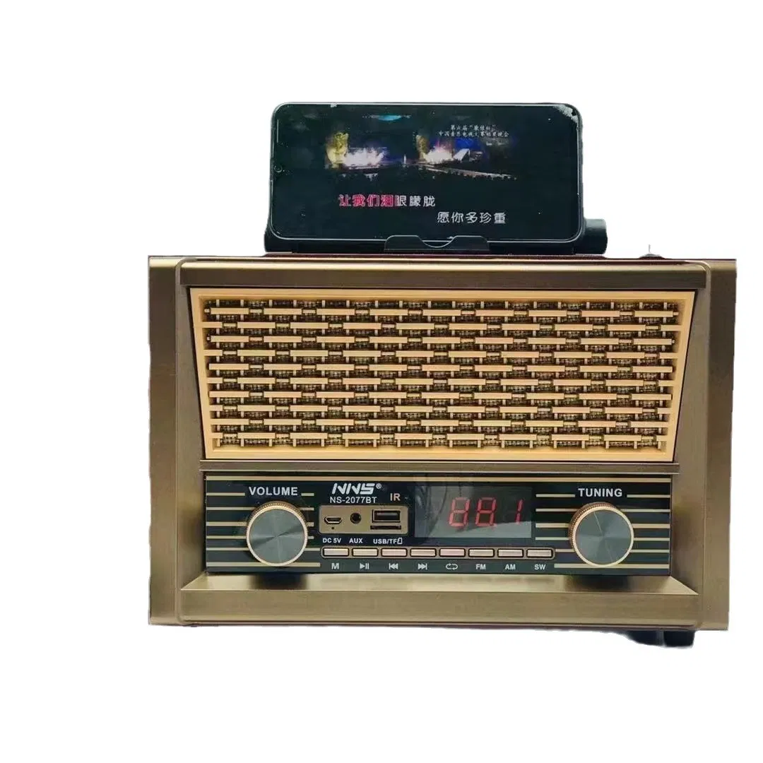 Ретро радио NS-2077BT с Bluetooth, деревянный корпус