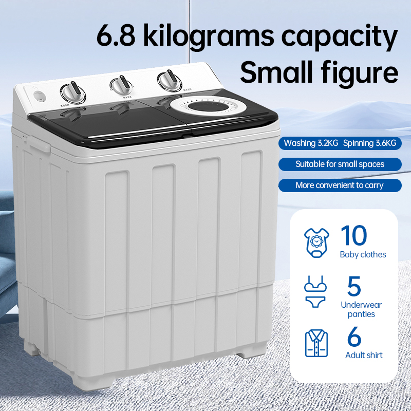 6kg Semi-Automatic Twin-Tub Washing Machine for Home Use