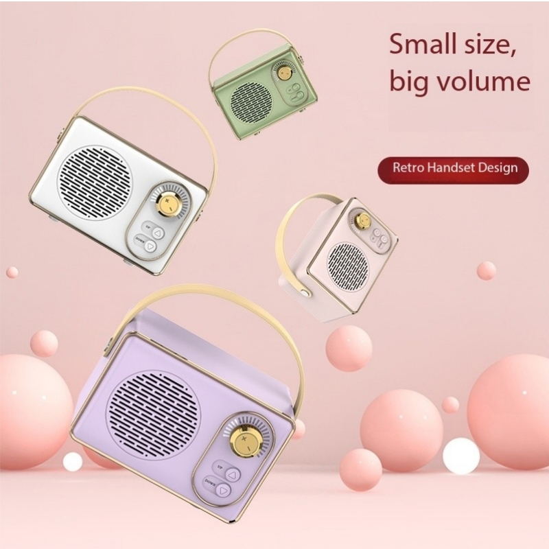 Portable HiFi Retro Bluetooth Speaker with TF Card/USB/Aux Playback