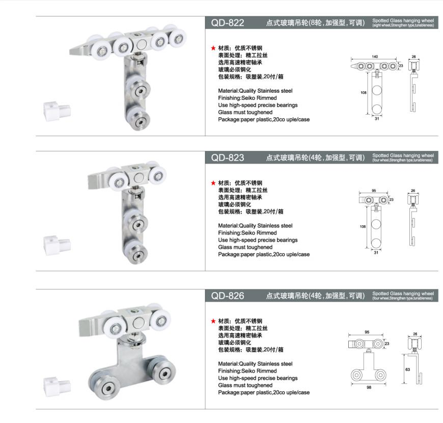 Professional Quality Stainless Steel Hanging Wheel (QD-006)