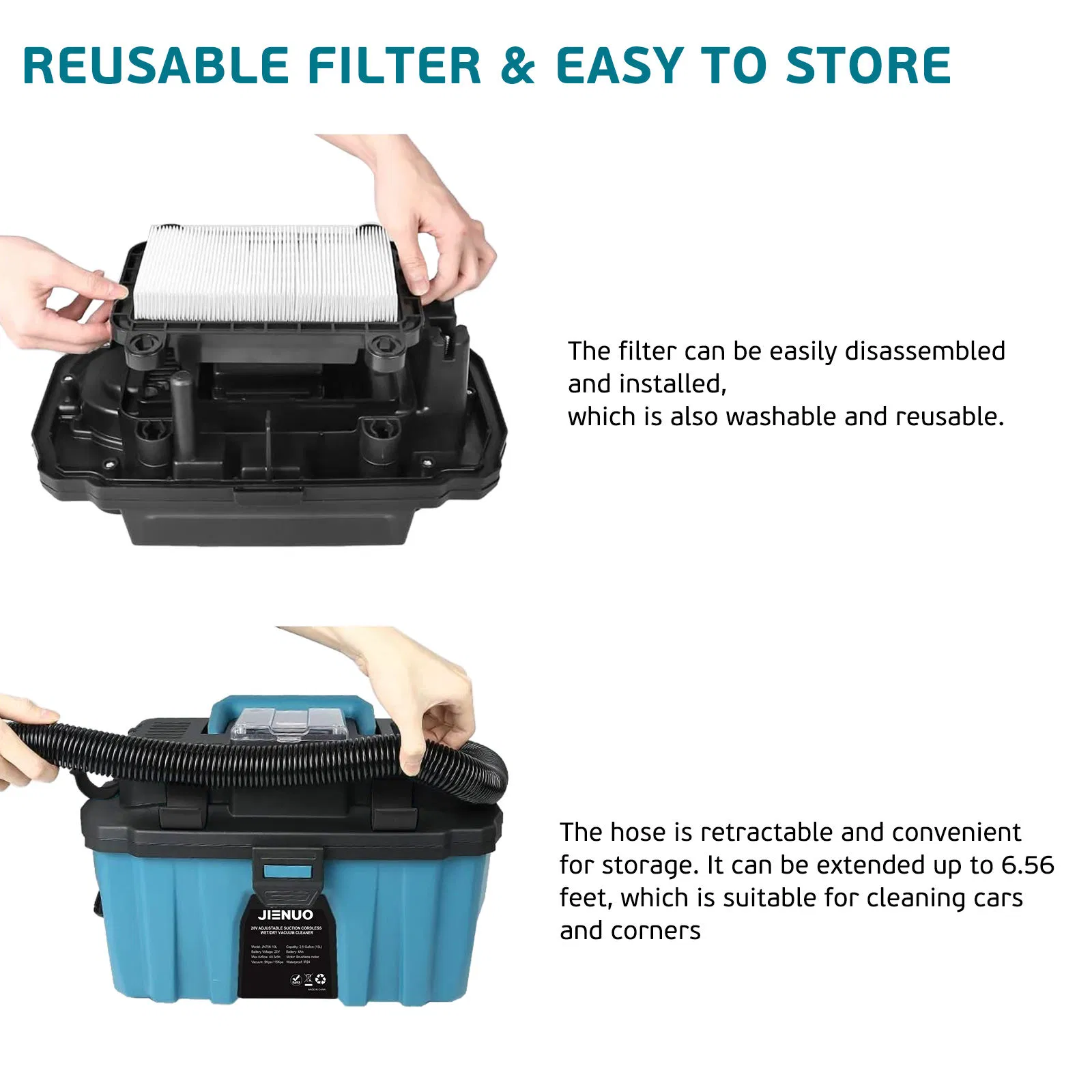 2.5 Gallon Brushless Vacuum Cleaner Cordless Vacuum Cleaner for Car