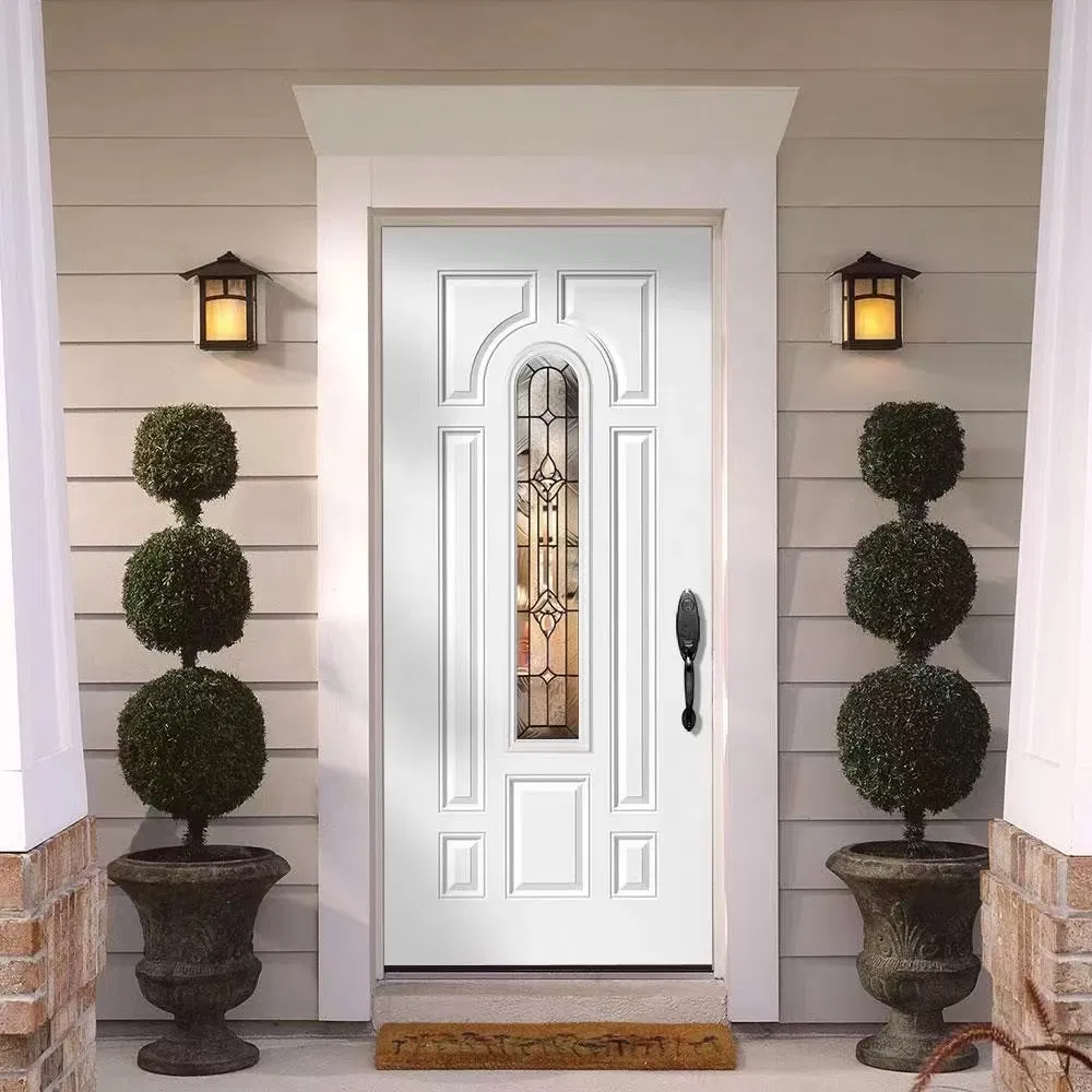 China Manufacturer Wholesale Fiberglass Entry Door with Glass
