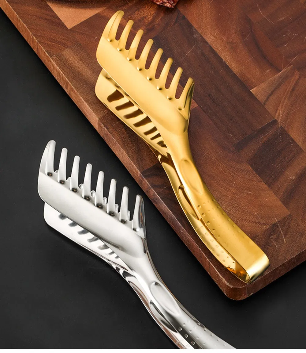 Stainless Steel Comb-Shaped Kitchen Tongs for Cooking, Serving, and Food Prep Mi18984