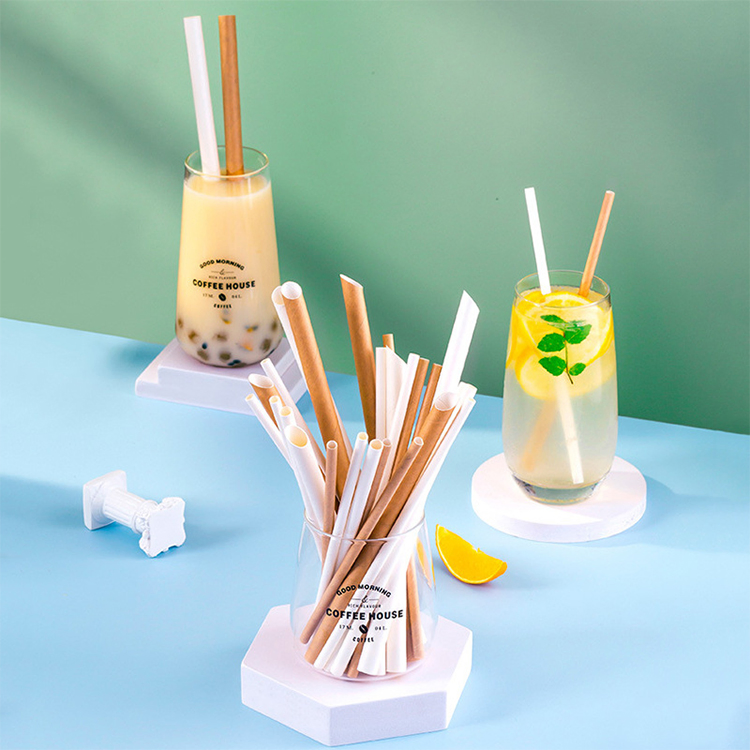 10mm/11mm/12mm Biodegradable Disposable Drinking Straws Paper Straw with Customized Logo Printed
