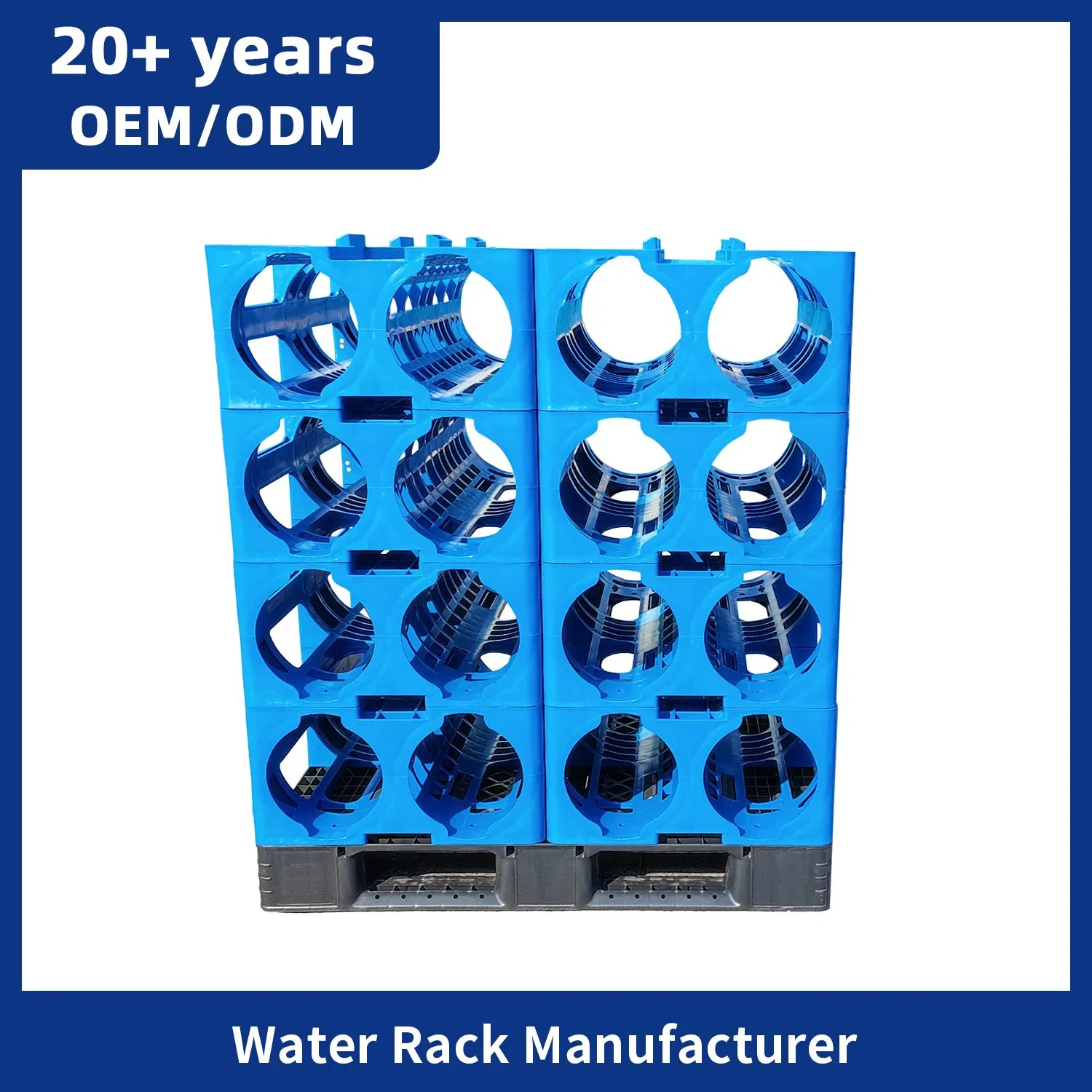 Hot Sale Heavy Duty 19 Liter Blue HDPE Metric Modular Bottled 5 Gallon Jug Rack for Water Bottle