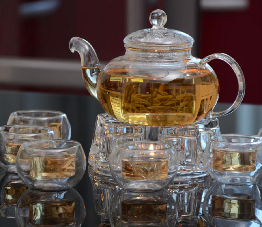 Heat Resistant Heart Shaped Glass Candle Holder for Tea Pot Warmer