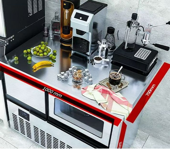Large Compressor Refrigeration Desktop Bar Countertop Refrigerator Ice Maker Machine