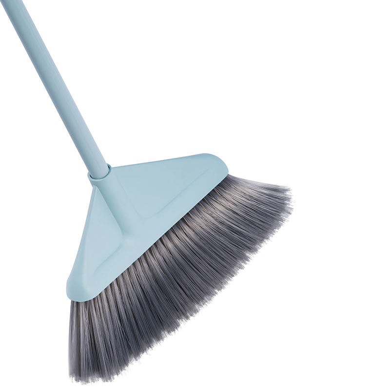 Household Plastic Soft-Bristle Broom and Dustpan Set Office Indoor Broom Set Long-Handled Broom with Dustpan Holder Broom and Dustpan Set with Comb Teeth