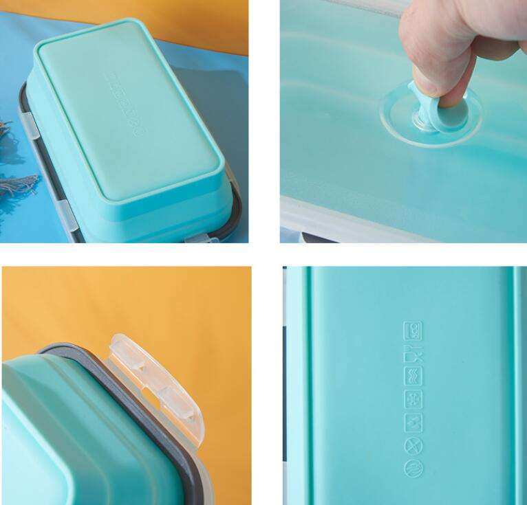 Lunch Box Food Grade Telescopic Collapsable Rubber Silicone Food Storage Container Box