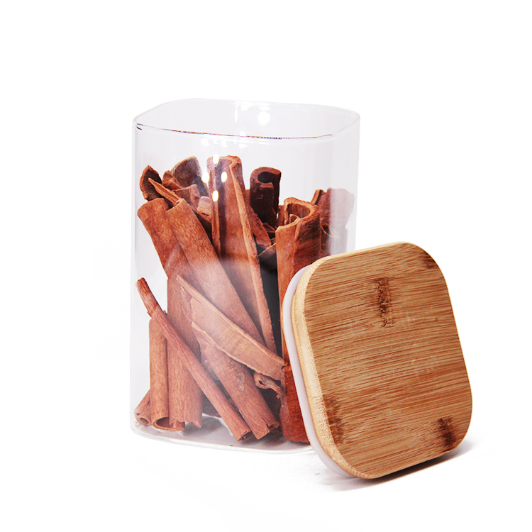 Square Borosilicate Glass Storage Glass Jar with Lid for Storage Kitchen