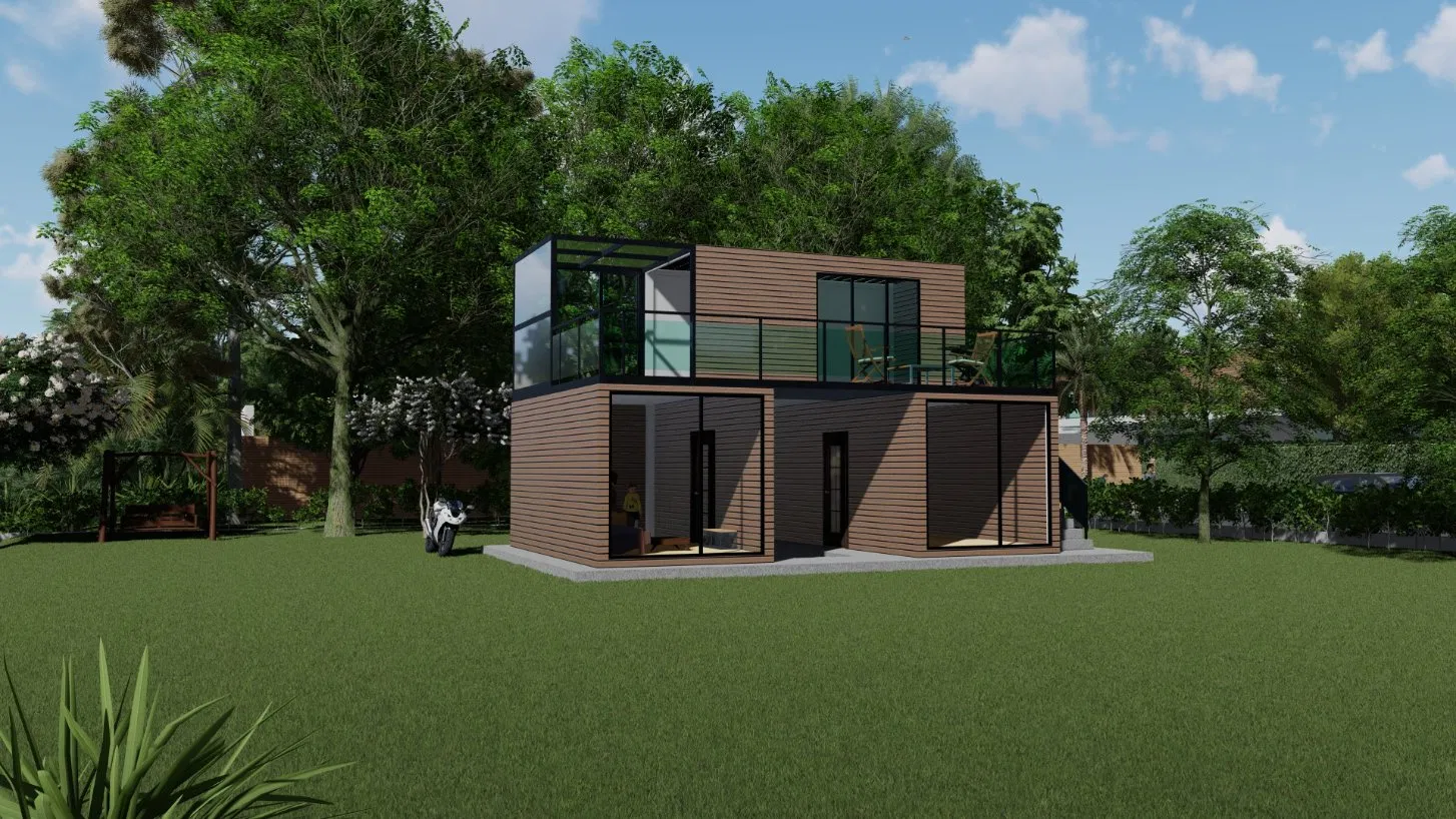Low Cost Customized Prefabricated/Prefab Steel Structure Container House/Home/Office/Hotel with Bedroom/Kitchen/Bathroom/Living Room/Toilet
