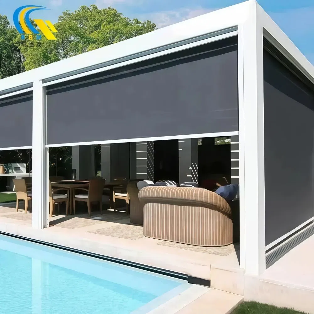 Wind Resistant Roller Shutter Customized Zip Track Blinds Curtain