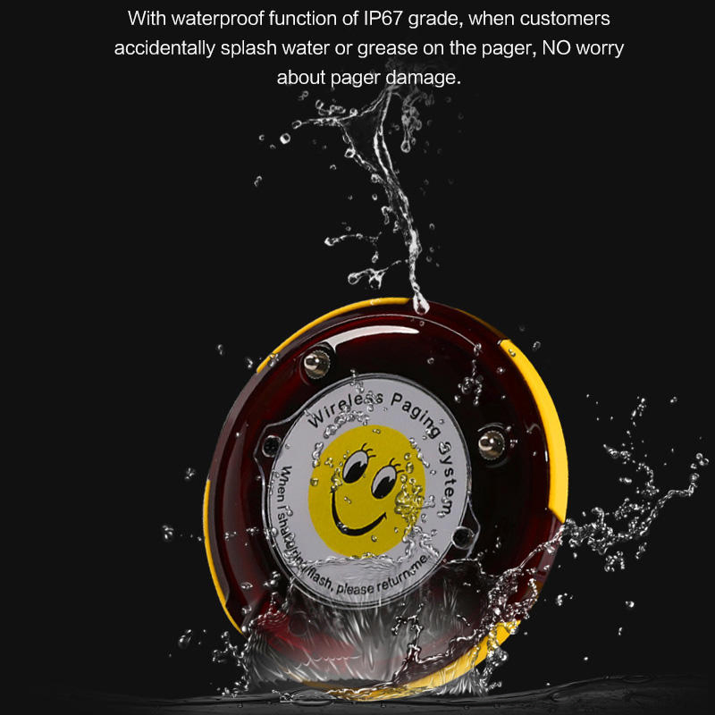 Wireless Restaurant Pager System 20 Pagers Waterproof Coaster High Quality