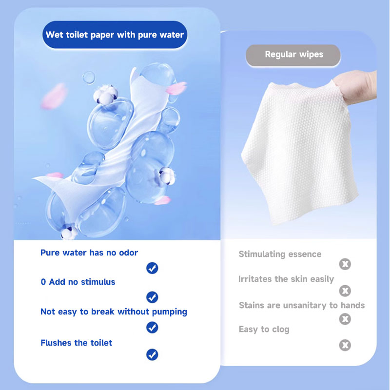 80PCS Eco-Friendly Flushable Toilet Wipes Cleaning Wet Wipe for Adults