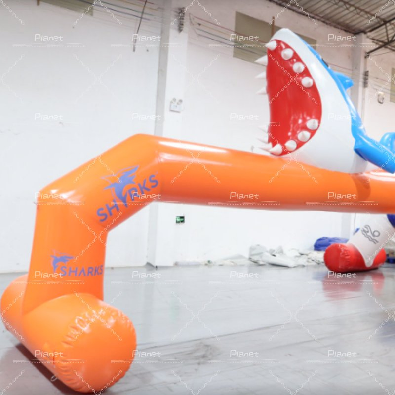 Airtight Water Sport Event Start and Finish Line Inflatable Entrance Shark Arch
