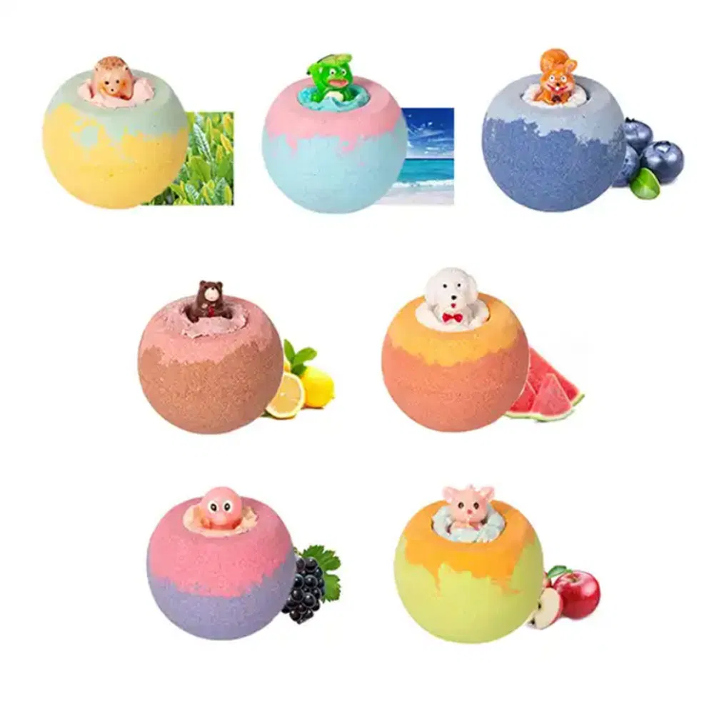 Natural and Safe Gift Set Girls & Boys Bath Bombs for Kids with Surprise Animals Toys Multicolored