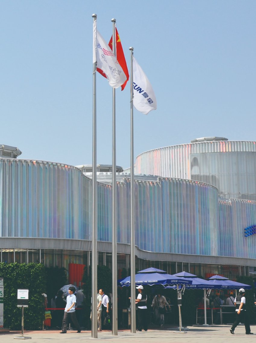 Outdoor Conic Flagpole with Powder Coating