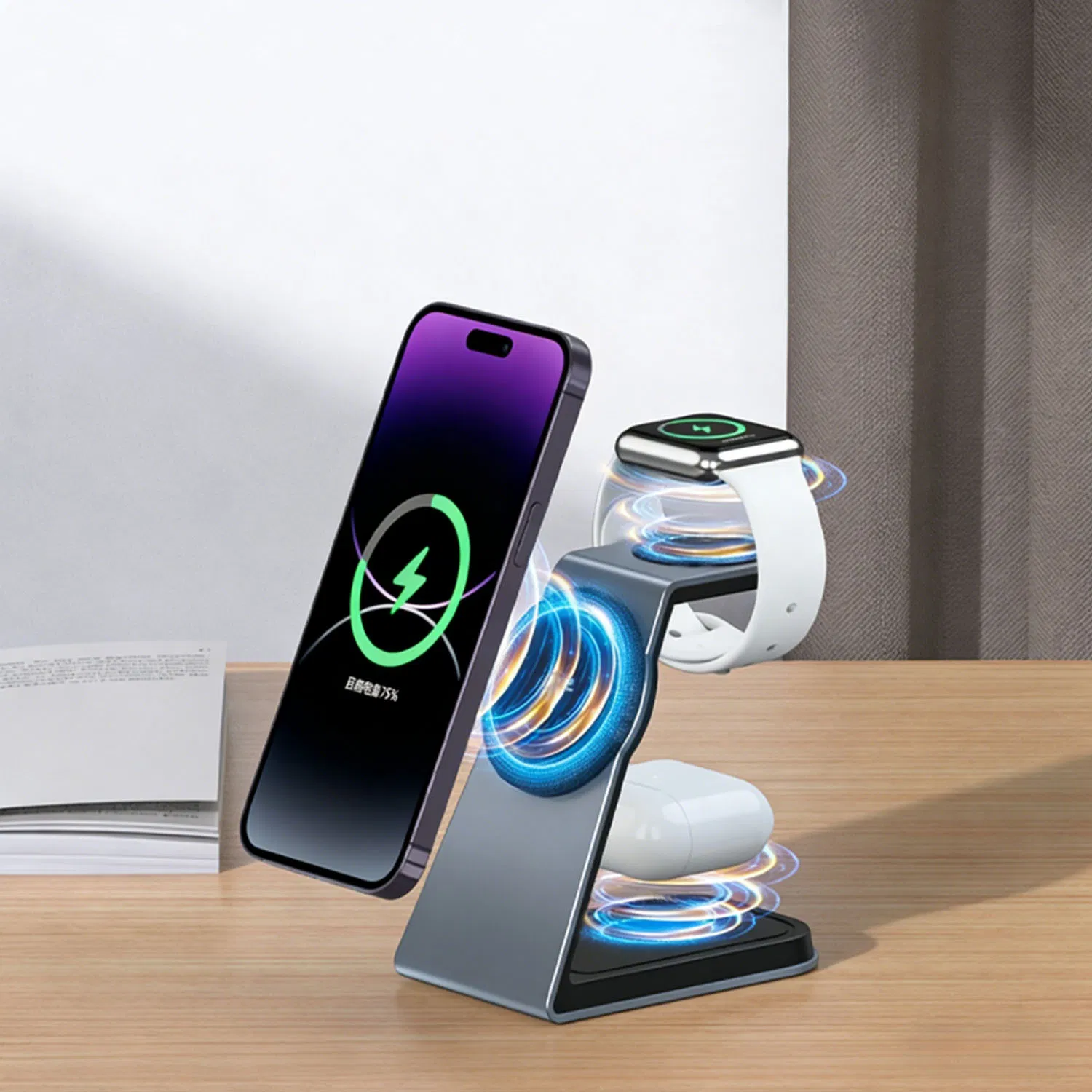 Магнитная зарядная станция 3-в-1 15W для iPhone