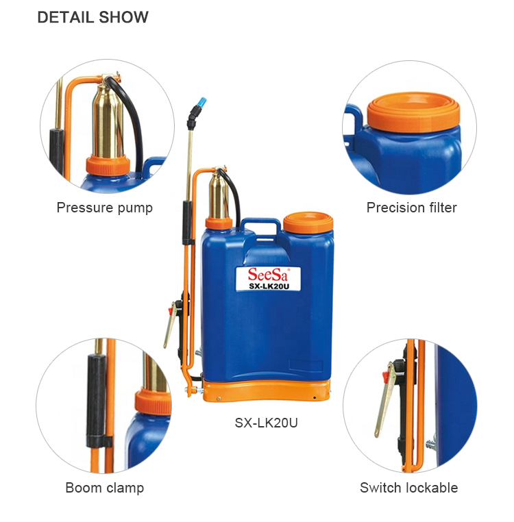 20L Agricultural Manual Air Pressure Knapsack/Backpack Brass Pump Cylinder Sprayer (SX-LK20U)