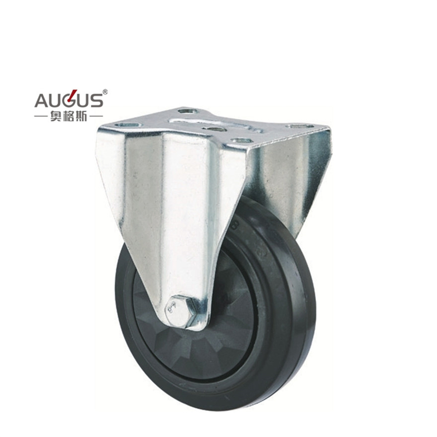 Black Elastic Glue Material of Double Bearing Caster Wheel