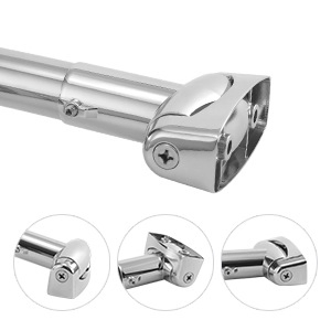 Extendible Extender Tension Stainless Steel Fancy Finial Extendable Shower Curtain Rod