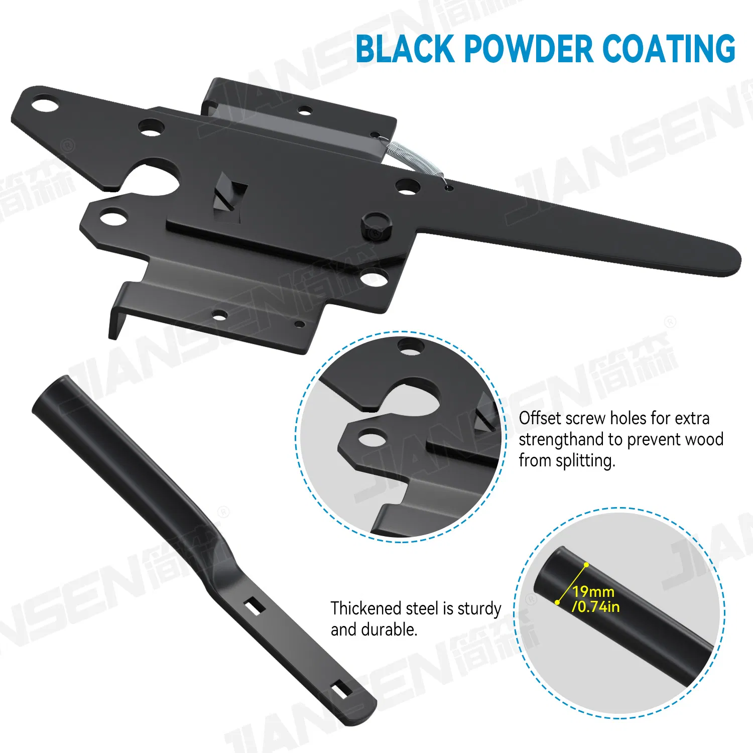 OEM Accepted Heavy-Duty Stainless Steel Wood Fence Latch Self-Locking Modern Door Latch Wood Fence Gate Latch
