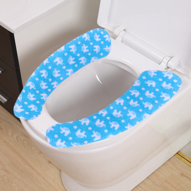 Sticky Seat Mat Summer Soft Wc Paste Toilet Seat Cover 1 Pair Printed Toilet Seat Sticker